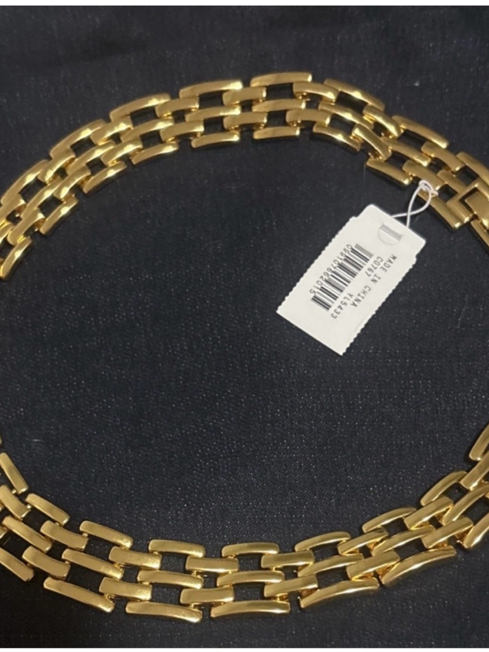J. Crew Gold Triple-Row Link Necklace